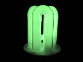 Low energy bulb with colour filter applied